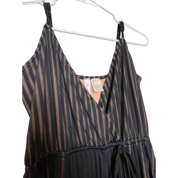 Beach Bunny Haven Black Sheer Striped Swim Cover Up Maxi Dress Extra Small - Picture 3 of 7
